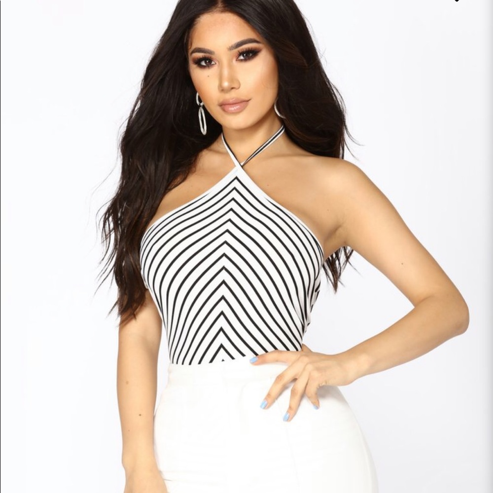 Fashion Nova Striped Bodysuit